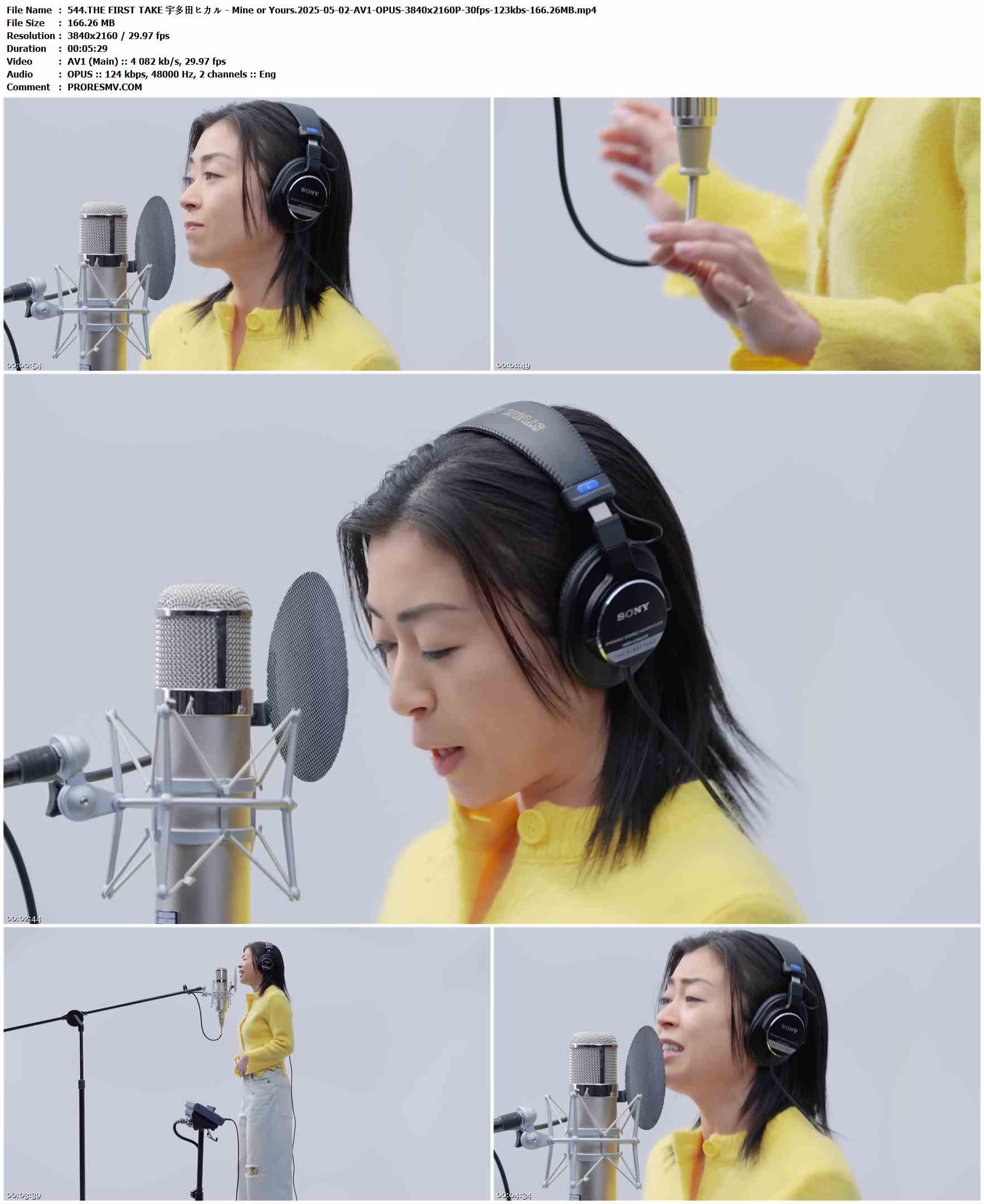 544.THE FIRST TAKE 宇多田ヒカル - Mine or Yours.2025-05-02-AV1-OPUS-3840x2160P-30fps-123kbs-166.26MB官方MV_高清MV